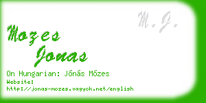 mozes jonas business card