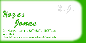 mozes jonas business card